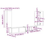 vidaXL Ensemble de meuble TV mural Montage mural 4 Pièces Chêne artisanal