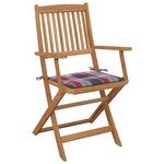 vidaXL Chaises pliables de jardin lot de 6 avec coussins Bois d'acacia