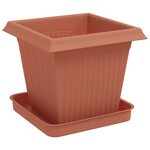 vidaXL Pots de plantes 24 Pièces Rouge brique 16 x 16 x 14 cm Plastique