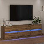 vidaXL Meuble TV avec tiroir Marron 181 x 34 x 50 cm Bois d'ingénierie