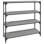 vidaXL Bibliothèque Sonoma gris 100x33x100 cm Bois d'ingénierie acier