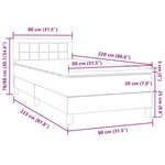 vidaXL Sommier à lattes de lit avec matelas noir 80x220 cm velours