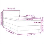 vidaXL Sommier à lattes de lit et matelas et LED gris foncé 80x210 cm velours