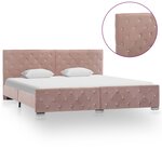 vidaXL Cadre de lit sans matelas Rose Velours 180x200 cm