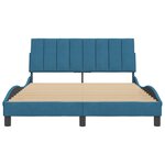 vidaXL Cadre de lit sans matelas Hanko bleu 140x200 cm velours