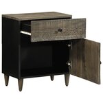 vidaXL Table de chevet gris clair 50x33x60 cm bois de manguier massif