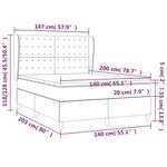 vidaXL Sommier à lattes de lit et matelas Gris clair 140x200cm Velours