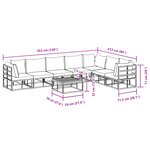 vidaXL Ensemble de canapé de jardin 8 Pièces Noir 70 x 70 x 32 cm