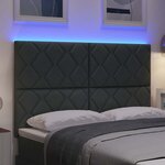 vidaXL Tête de lit avec des lumières à LED Réglable Gris 144 cm tissu
