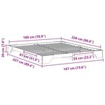 vidaXL Cadre de lit Blanc 180 x 220 cm Pin massif