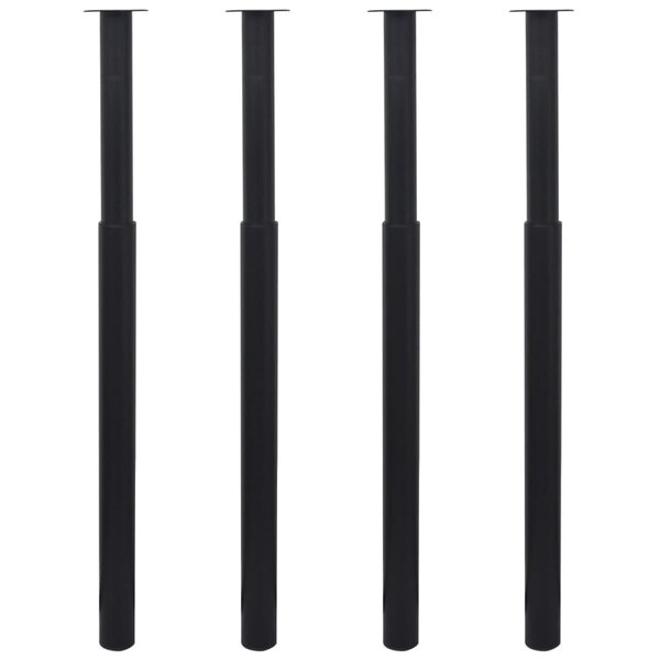 vidaXL Pieds de table télescopiques 4 Pièces Noir 710 mm - 1100 mm