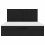 VidaXL Cadre de lit ottoman avec matelas noir 200x200cm tissu