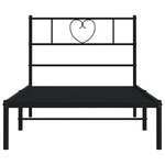 vidaXL Cadre de lit métal sans matelas avec tête de lit noir 90x200 cm