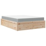 vidaXL Lit avec matelas 140x200 cm bois massif de pin