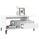 vidaXL Table basse Blanc 90x49x45 cm Bois d'ingénierie
