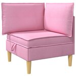 vidaXL Canapé modulaire avec rangement 5 Pièces Rose Tissu