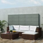 vidaXL Salon de jardin avec coussins 5 Pièces Résine tressée Marron