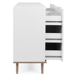 Commode avec 6 tiroirs en bois blanc 86 5x120x40cm