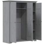 vidaXL Garde-robe BODO gris 146x53 5x173 cm bois massif de pin