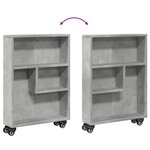 vidaXL Chariot de rangement étroit gris béton bois d'ingénierie
