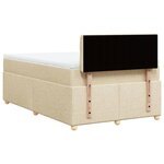 vidaXL Sommier à lattes de lit avec matelas Crème 120x200 cm Tissu