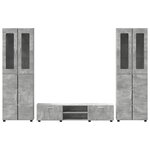 vidaXL Ensemble meuble TV FLORIN Gris béton Bois d'ingénierie