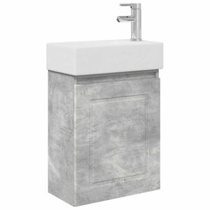 vidaXL Meuble de salle de bain avec robinet Gris béton