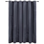 vidaXL Rideau occultant et anneaux métal Velours Anthracite 290x245 cm