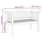 vidaXL Banc de jardin 120x53 5x85 cm en bois massif de teck