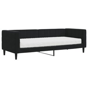 vidaXL Lit de jour avec matelas noir 80x200 cm velours