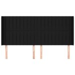 vidaXL Tête de lit avec oreilles Noir 163x16x118/128 cm Tissu