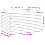 vidaXL Jardinière cire marron 90x60x46 cm bois de pin massif