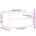 vidaXL Meuble TV vieux bois 80x40x40 cm bois d'ingénierie