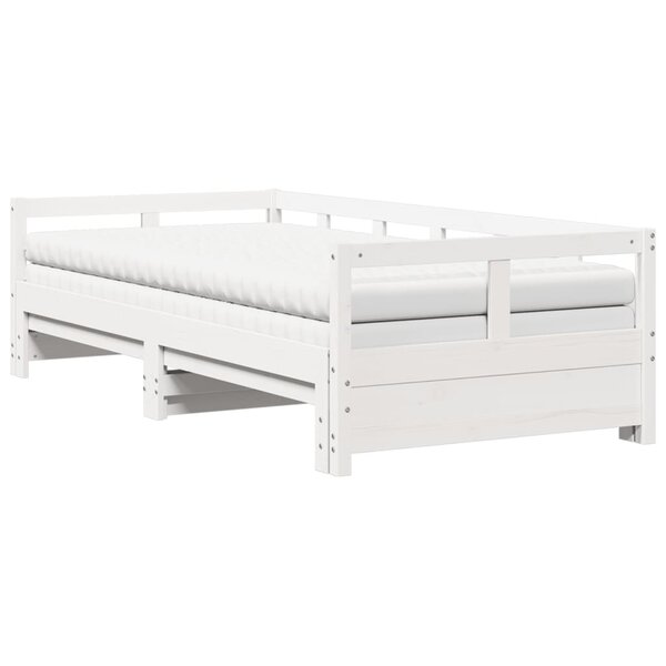 vidaXL Lit de jour et lit gigogne et matelas 90x190 cm bois pin massif