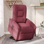 vidaXL Fauteuil inclinable électrique rouge bordeaux tissu
