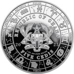 Pièce de monnaie en Argent 5 Cedis g 31.1 (1 oz) Millésime 2025 Space Zodiac VIRGO