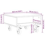 vidaXL Table d'appoint avec roues Blanc 50 5 x 50 x 30 cm