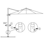 vidaXL Parasol de jardin en porte-à-faux et poteau en aluminium
