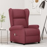 vidaXL Fauteuil inclinable électrique à oreilles rouge bordeaux tissu