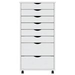 vidaXL Armoire roulante avec tiroirs MOSS blanc bois de pin solide