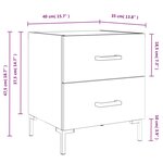 vidaXL Tables de chevet 2Pièces chêne fumé 40x35x47 5cm bois d’ingénierie