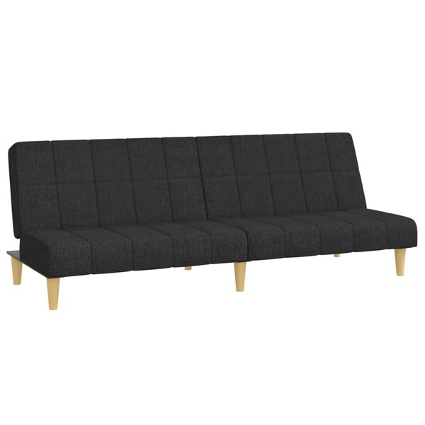 vidaXL Canapé-lit à 2 places noir tissu