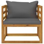 vidaXL Salon de jardin 5 Pièces avec coussin Bois d'acacia solide