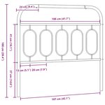 vidaXL Tête de lit de remplacement métal noir 107 cm