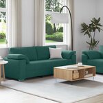 vidaXL Canapé 2 Pièces Vert foncé 219 x 80 x 82 cm tissu