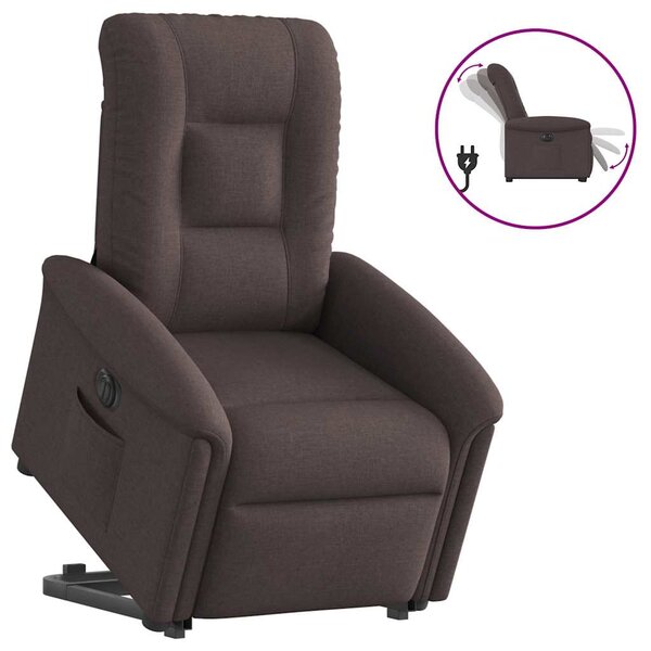 vidaXL Fauteuil inclinable électrique marron foncé tissu