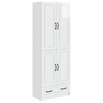 vidaXL Ensemble de Meubles 2 Pièces Blanc brillant Bois d'ingénierie