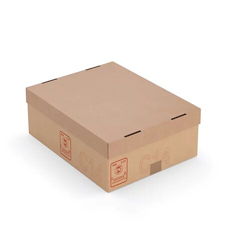Caisse carton galia double cannelure avec couvercle renforcé 40x30x15 cm (lot de 20)
