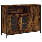 vidaXL Buffet chêne fumé 100x35x75 cm bois d'ingénierie