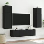 vidaXL Meuble TV mural avec lumières LED noir 60x35x41 cm